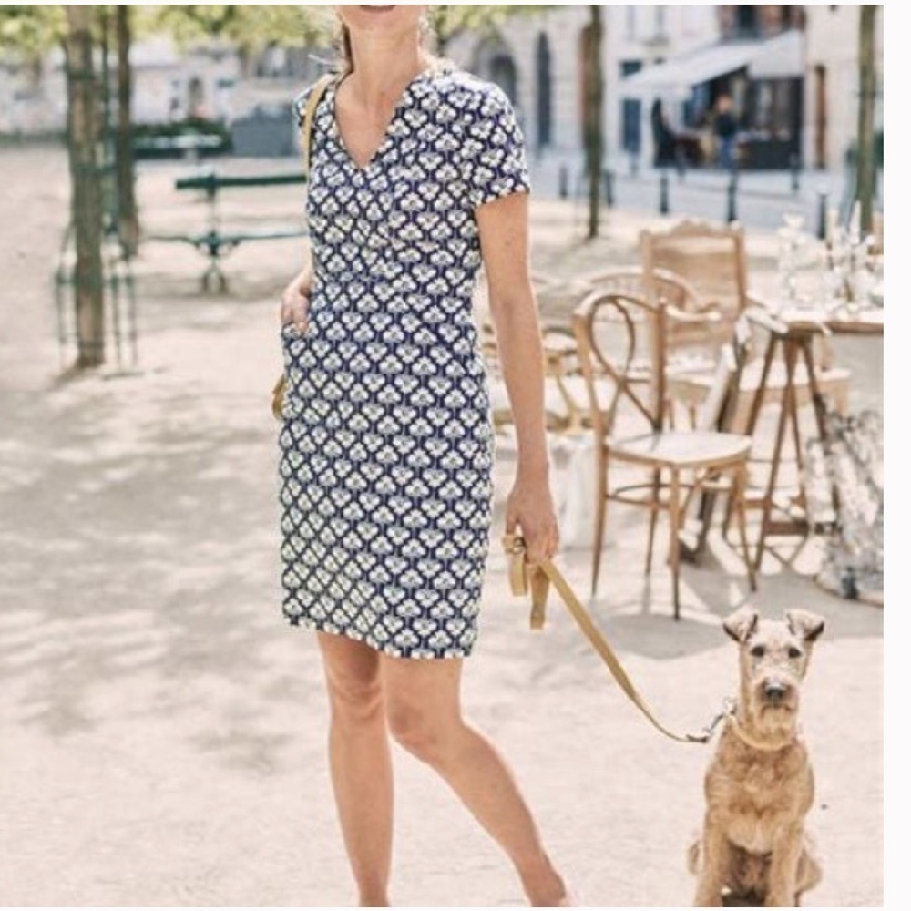BODEN  Dana Chino Dress French Navy Size 2 Office Modest Professional Career